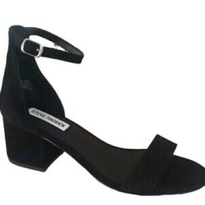 👡 Steve Madden Women's IRENEE Block Heel Sandal 7.5 - Black Suede 👡